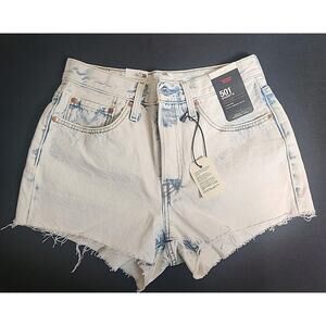 NWT Levi’s 501 Original Cutoff High-Rise Denim Short Snow Women Size 27